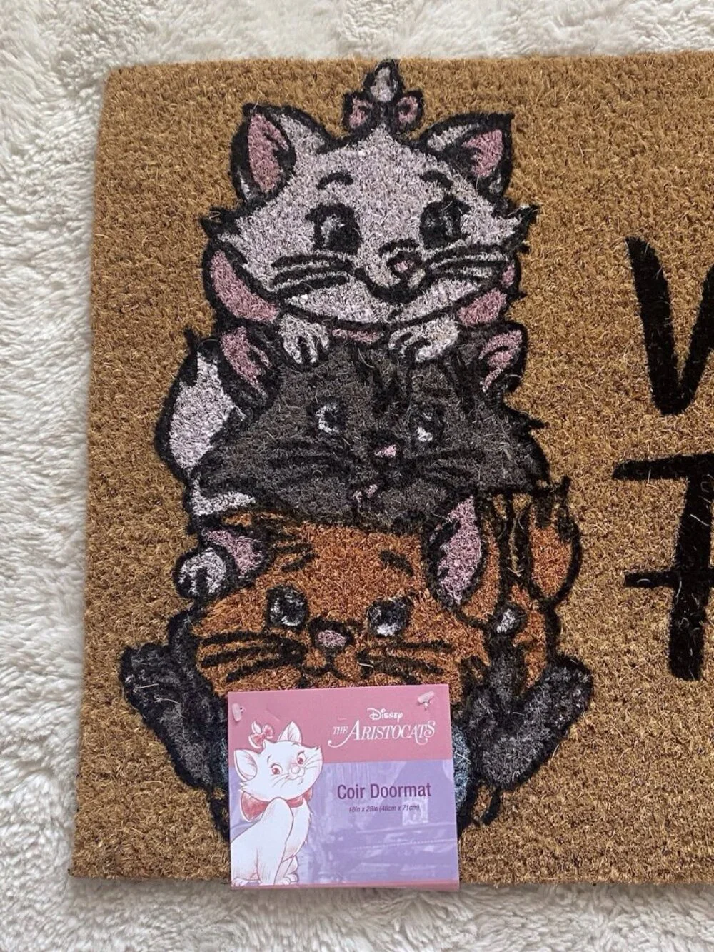 Disney The Aristocats Marie Toulouse Berlioz Coir Welcome Door Mat 18” X 28” NEW